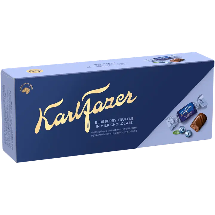 Karl Fazer piimašokolaadikompvekid mustikatäidisega 250g